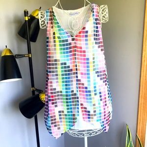 SALE Colorful, Geometric Top SZ S